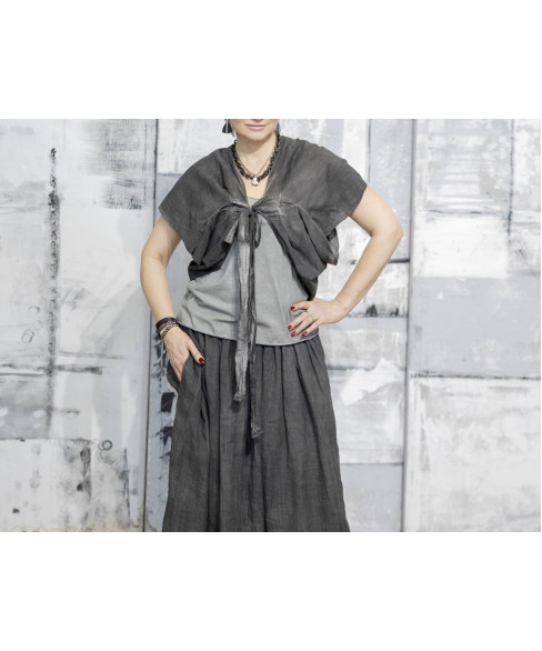 Широкие брюки из хлопковой вуали 