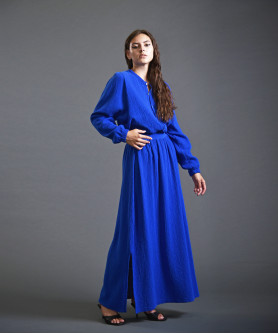 Яркий костюм синего электрического цвета из 100% хлопка 