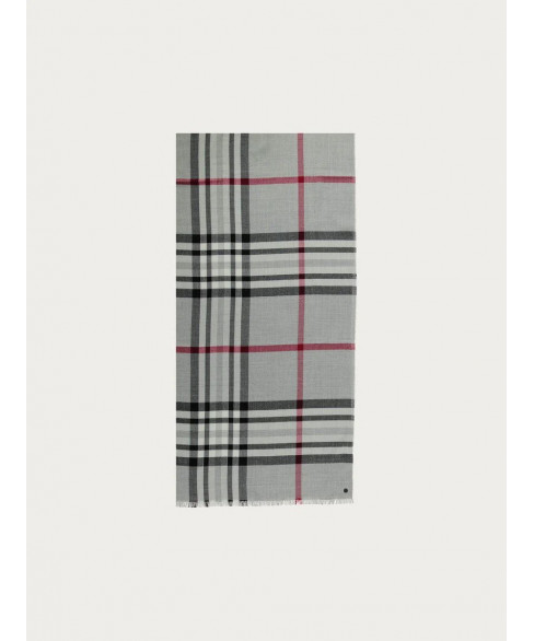 Палантин в клетку Burberry с небольшой бахромой