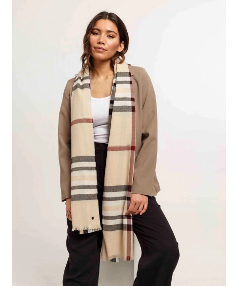 Палантин в клетку Burberry с небольшой бахромой