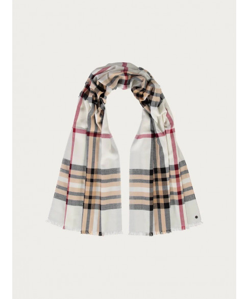 Палантин в клетку Burberry с небольшой бахромой