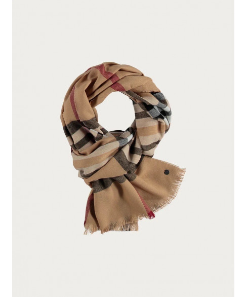 Палантин в клетку Burberry с небольшой бахромой