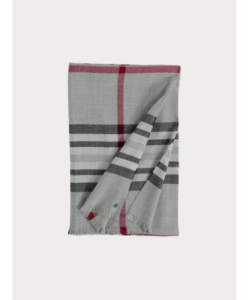 Палантин в клетку Burberry с небольшой бахромой