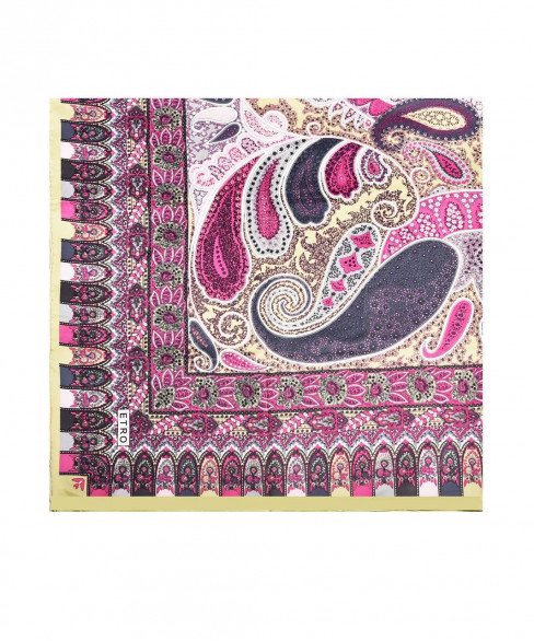 Большой шелковый платок с логотипом Etro 