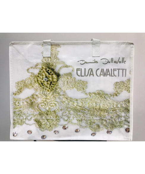 Легкая сумка из полипропилена прямоугольной формы на замке с авторским принтом и надписью в стиле EC 