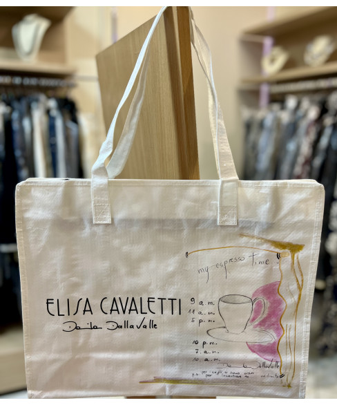Легкая сумка из полипропилена прямоугольной формы на замке с авторским принтом и надписью в стиле EC 